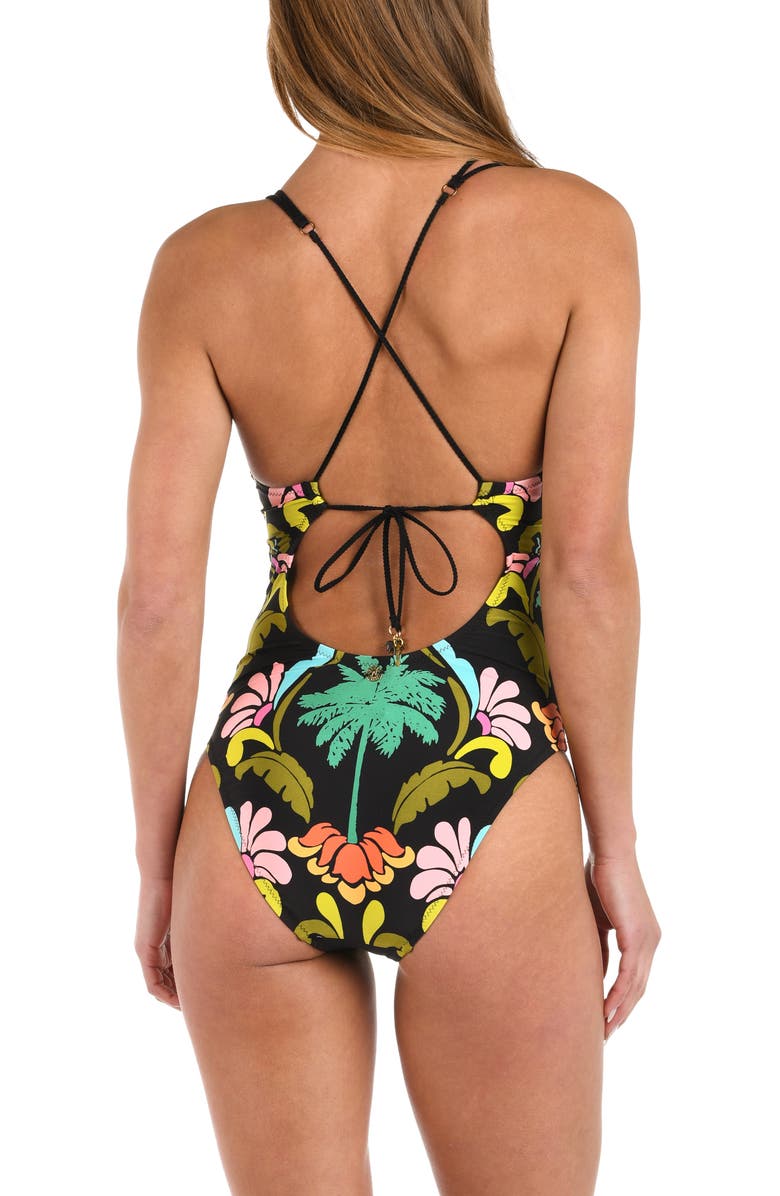 Sunshine 79 Mirage Plunge One-Piece Swimsuit, Alternate, color, Black Multi
