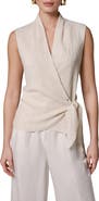 Donna Karan New York Crinkle Sleeveless Faux Wrap Top