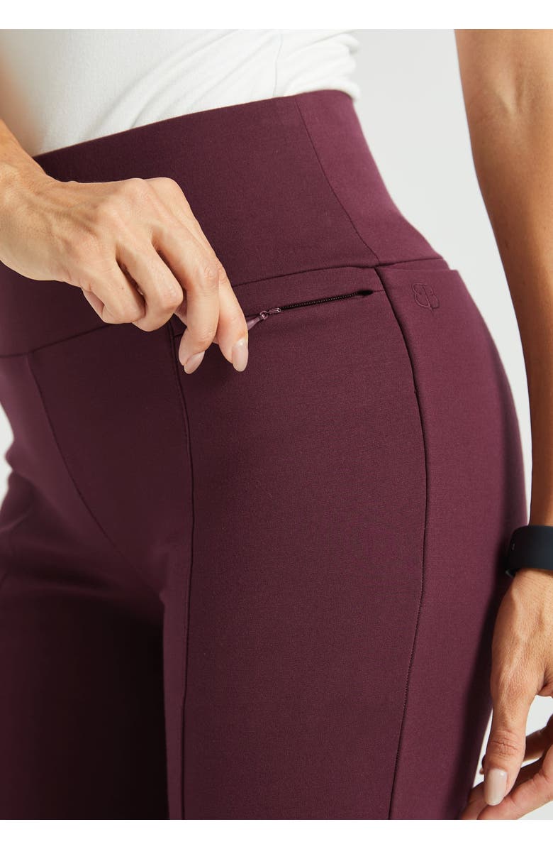 Betabrand Power Down DPYP<sup>™</sup> Dress Pant Yoga Pant | Flare, Alternate, color, Burgundy