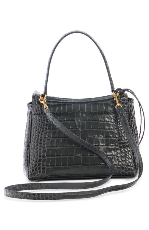 Balenciaga Small Rodeo Croc Embossed Leather Top Handle Bag In Brown