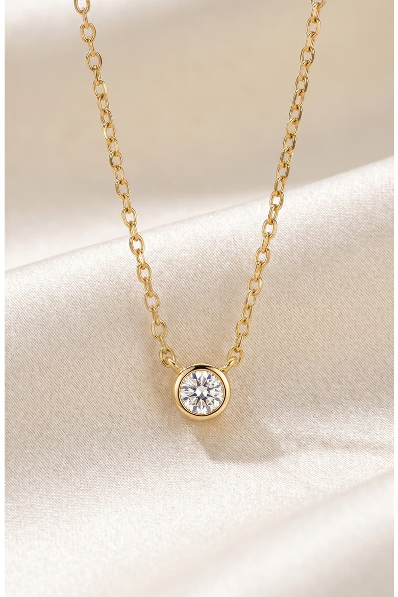 Lab Grown Diamond Bezel Pendant Necklace, Alternate, color, GOLD