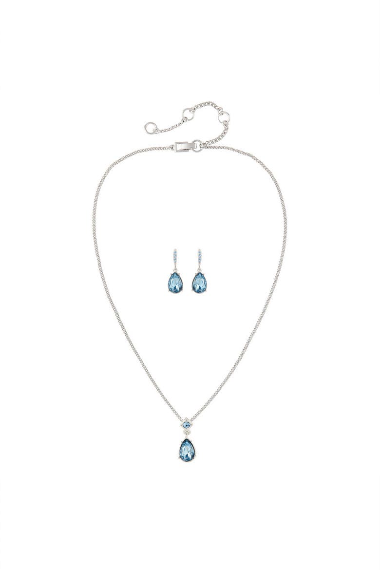 Givenchy Sapphire Clip-On Earring and Necklace Set, Main, color, Set