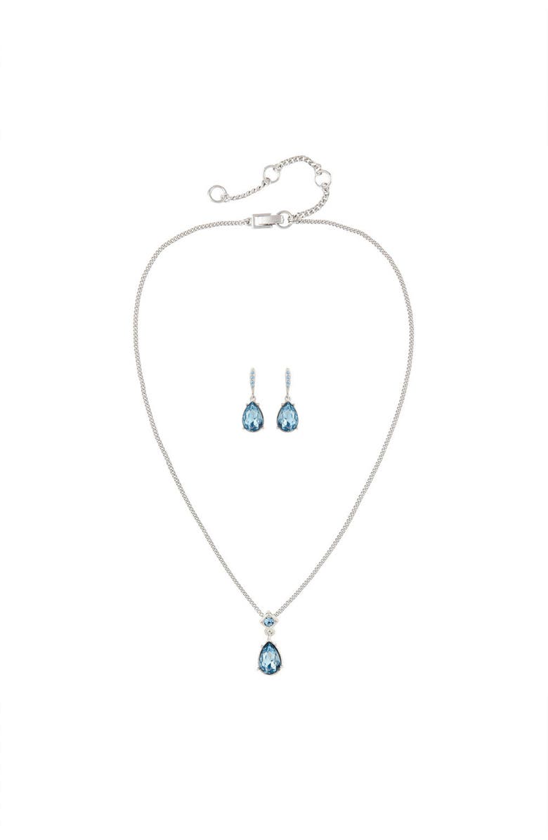 Susan Caplan Givenchy Sapphire Clip-On Earring and Necklace Set, Main, color, Set