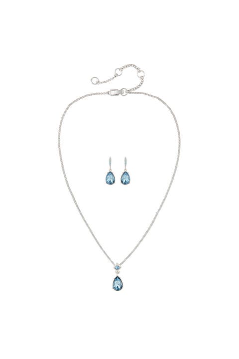 Givenchy Sapphire Clip-On Earring and Necklace Set