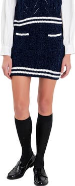 English Factory Chenille Miniskirt
