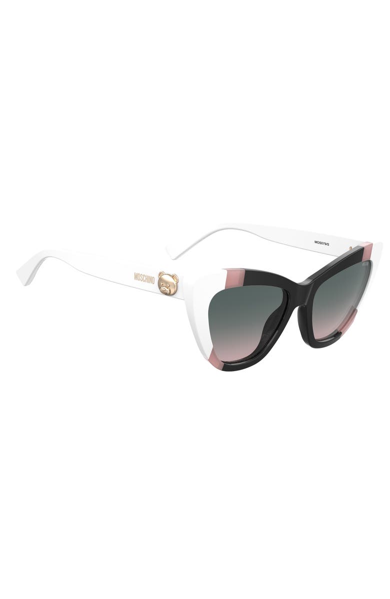Moschino 54mm Gradient Cat Eye Sunglasses, Alternate, color, Black/Pink/White