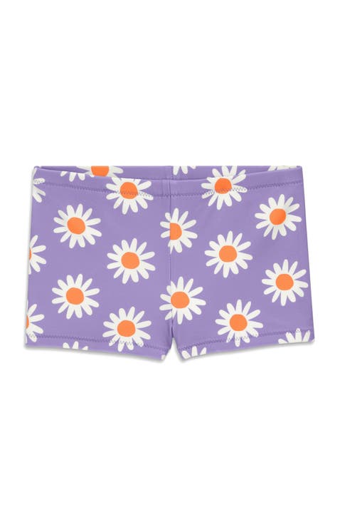 Kids Swim Shortie In Daisies (Toddler, Little Kid, Big Kid)