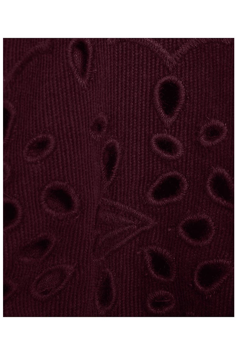 Eyelet Sleeve Pinwale Corduroy Shirt, Alternate, color, Rich Burgundy
