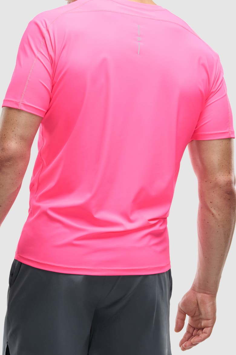 Interlock Short Sleeve Run Tee, Alternate, color, Hot Pink