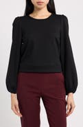 AK ANNE KLEIN Long-Sleeve Puff Shoulder T-Shirt