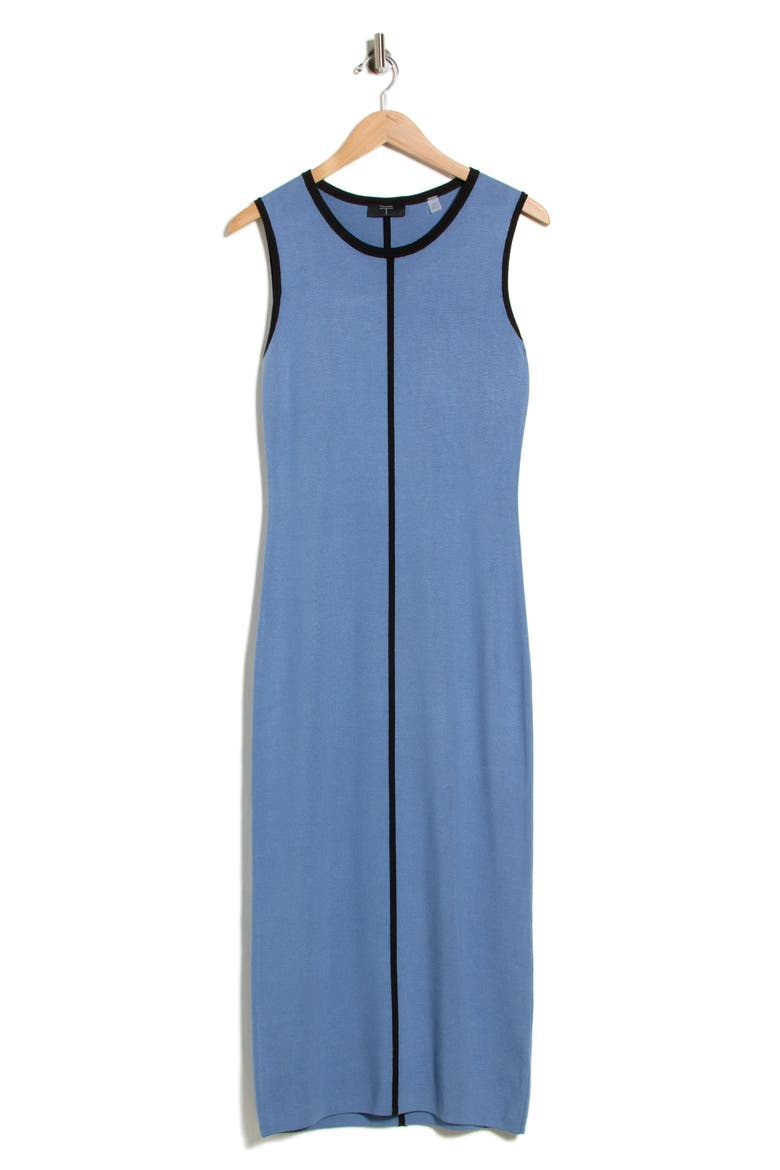 Stripe Sleeveless Midi Sweater Dress, Main, color, SERENE BLUE/ BLACK