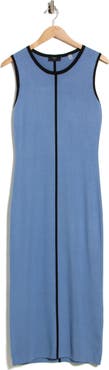 T Tahari Stripe Sleeveless Midi Sweater Dress