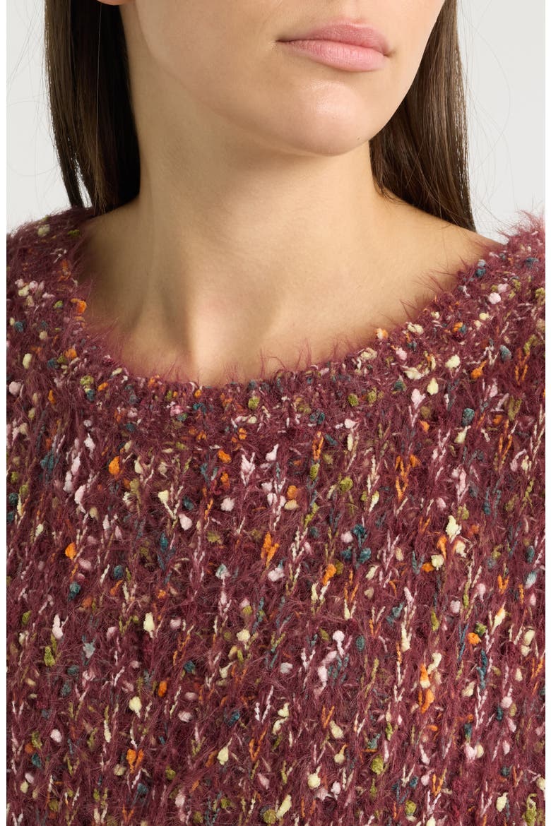 Speckled Sweater, Alternate, color, BORDEAUX