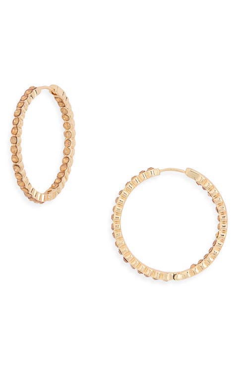 Crystal Medium Inside Out Hoop Earrings