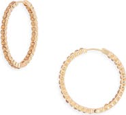 NORDSTROM RACK Crystal Medium Inside Out Hoop Earrings