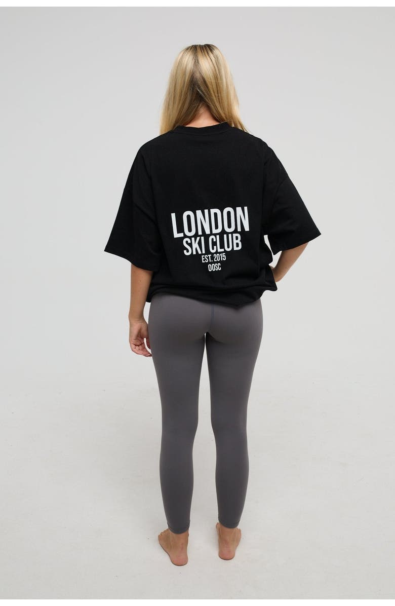 OOSC London Ski Club Oversize T-Shirt - Black, Alternate, color, 