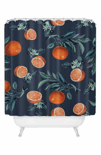 Lemon & Leaf Print VI Shower Curtain