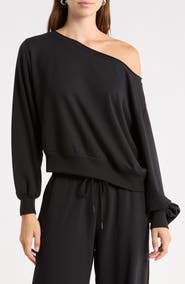 Abound Loved Fleece Off the Shoulder Sweatshirt