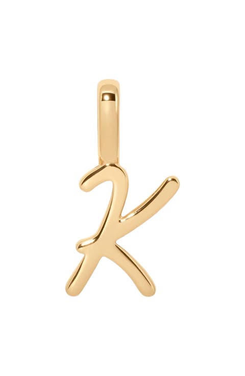 Script Initial Charm Gold Vermeil