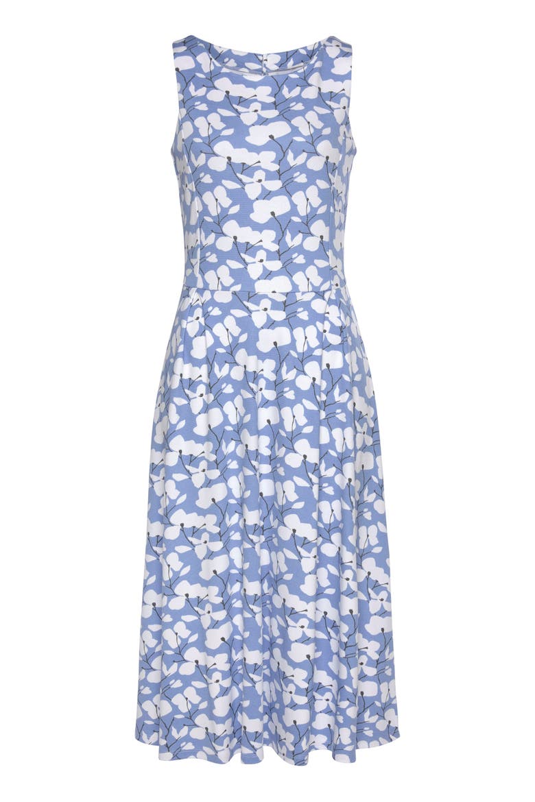 Sleeveless A-Line Dress, Alternate, color, Blue-Printed