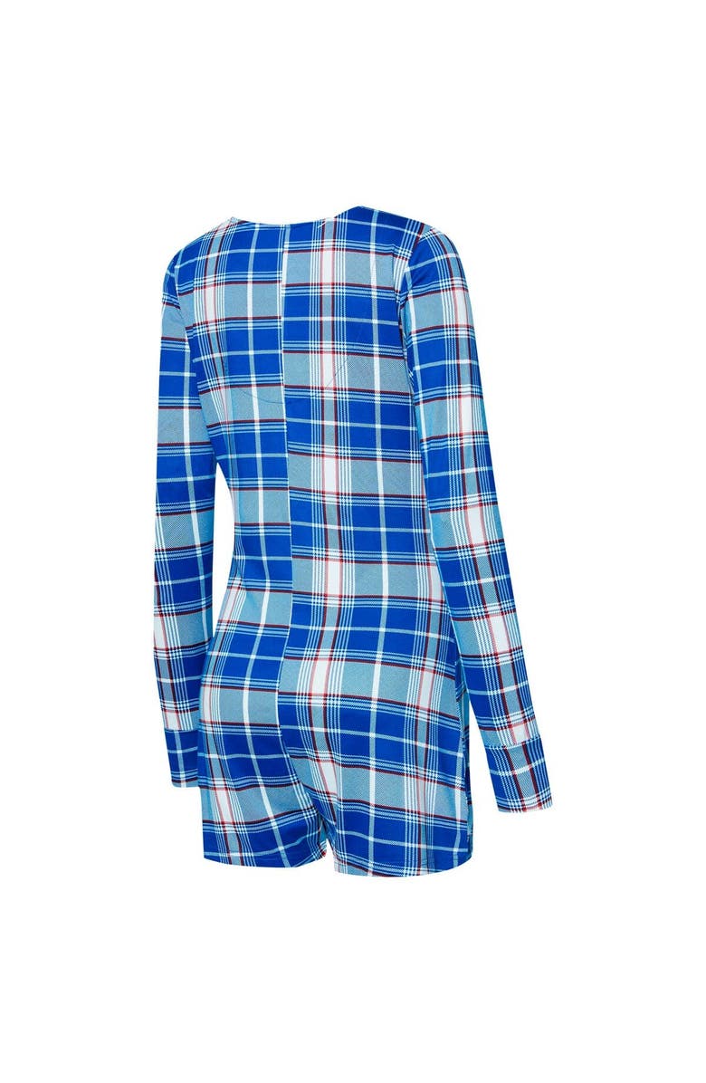 CONCEPTS SPORT Women's Concepts Sport Royal Chicago Cubs Ashford Plaid V-Neck Knit Romper, Alternate, color, Royal