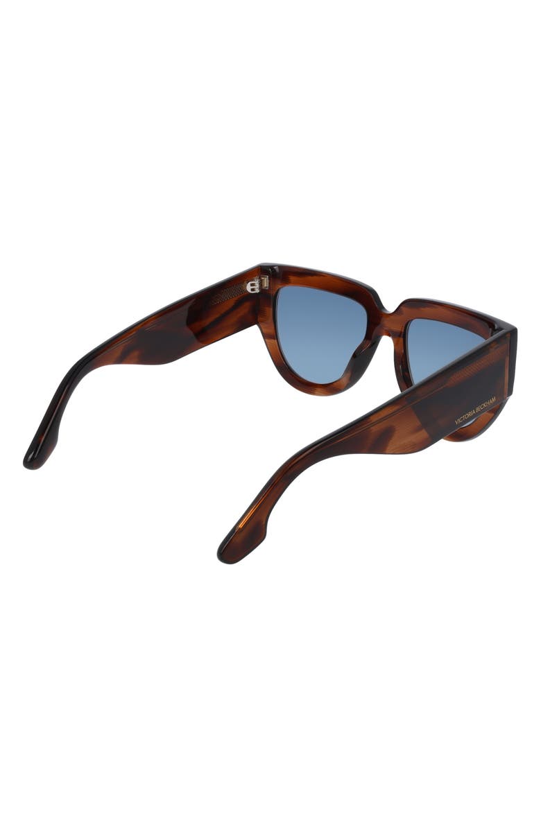 Victoria Beckham 53mm Classic Logo Tea Cup Sunglasses, Alternate, color, Brown Horn