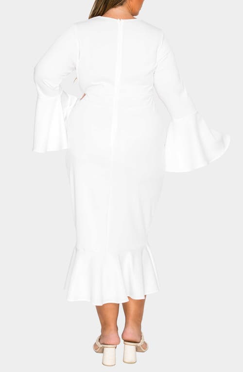 L I V D Sabrina Long Sleeve Mermaid Dress In White