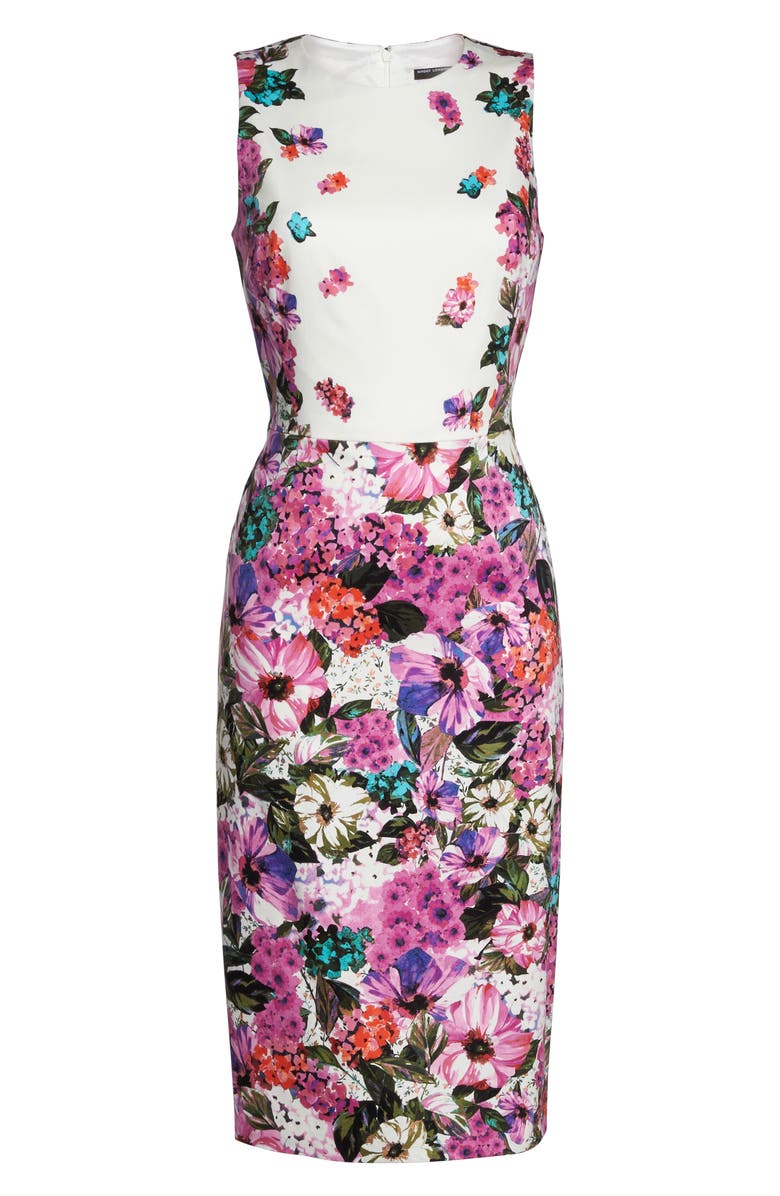Maggy London Floral Garden Sheath Dress, Alternate, color, 