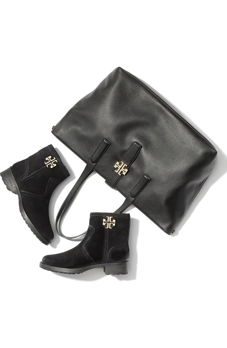 Tory Burch 'Plaque' Leather Tote, Alternate, color,