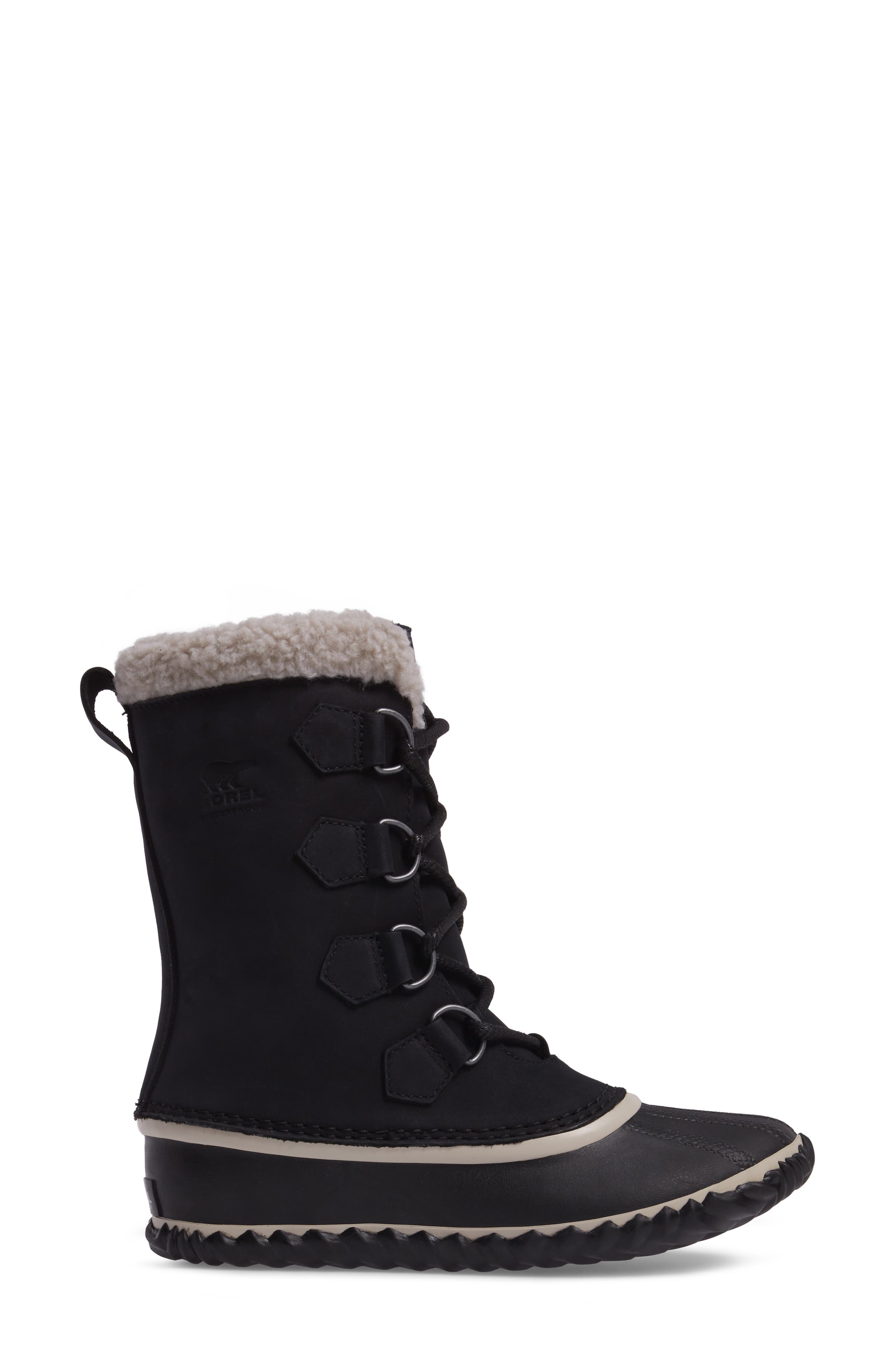 Caribou Slim Waterproof Boot, Alternate, color, BLACK