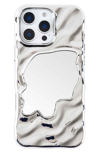 Auramma Flowy Mirror Iphone 16 Pro Case In Silver