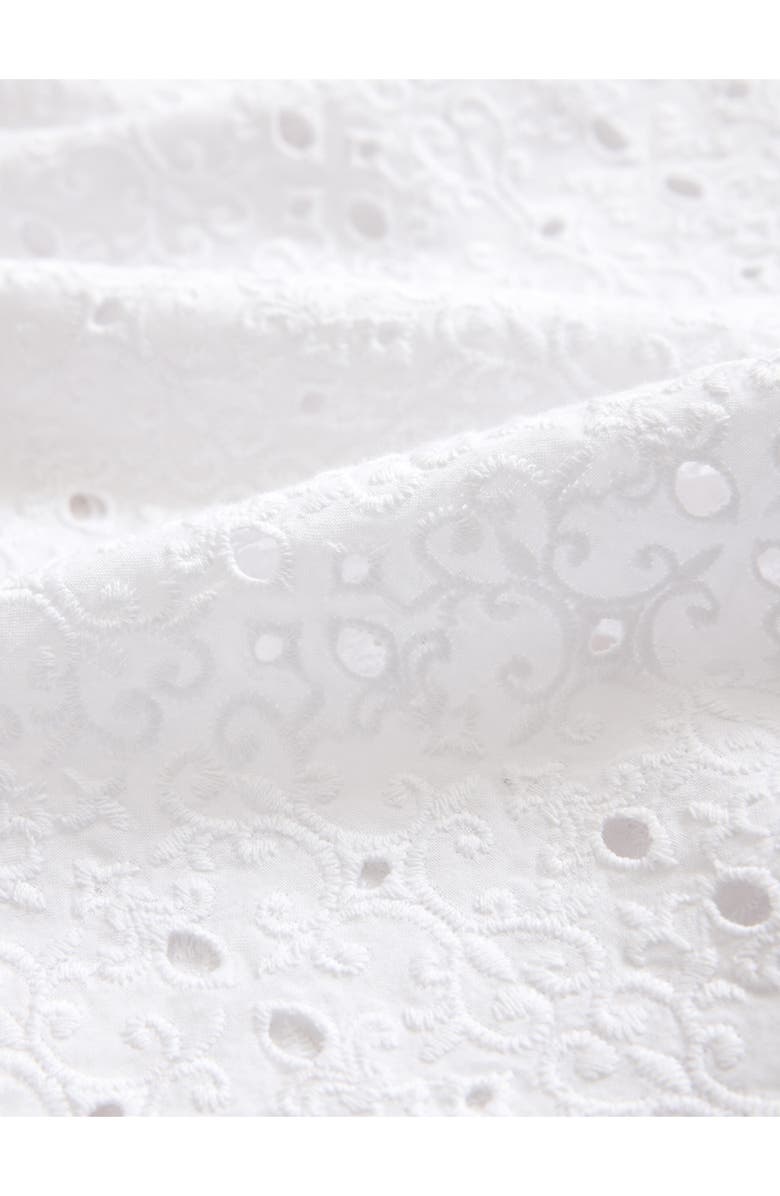 John Varvatos Sean Eyelet Cotton Short Sleeve Button-Up Shirt, Alternate, color, White