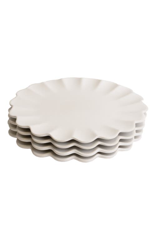 Lemieux Et Cie Dhalia Stoneware 4-piece Dinner Plate Set In White