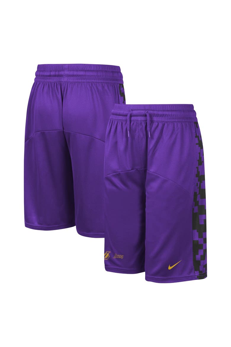 Youth Nike Purple Los Angeles Lakers Courtside Starting Five Team Shorts, Main, color, Purple