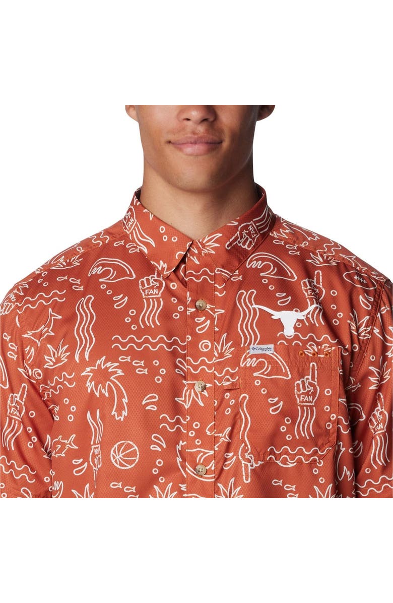 Columbia Men's Columbia Texas Orange Texas Longhorns Super Slack Tide Omni-Wick Button-Up Shirt, Alternate, color,