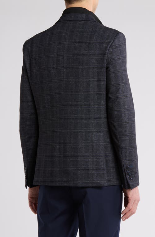 Soul Of London Knit Blazer With Removable Bib In Dark Blue