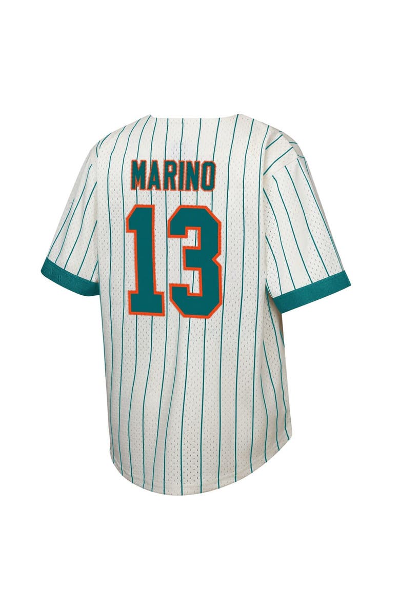 Mitchell & Ness Youth Mitchell & Ness Dan Marino Cream Miami Dolphins Retired Player Name & Number Baseball Jersey, Alternate, color, Cream