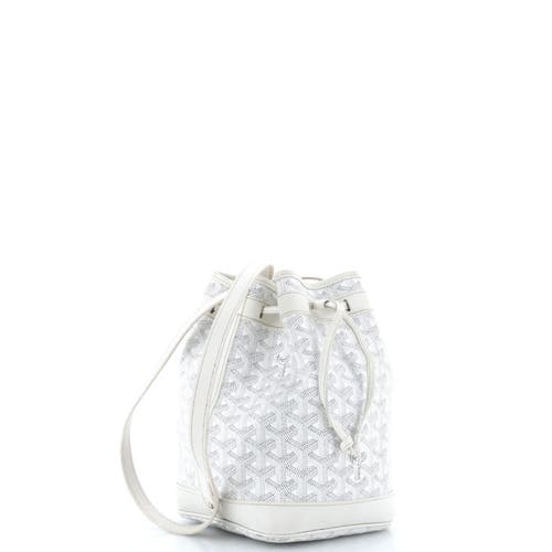 Pre-owned Goyard  Goyard Petit Flot Bucket Bag Coated Canvas Pm In White
