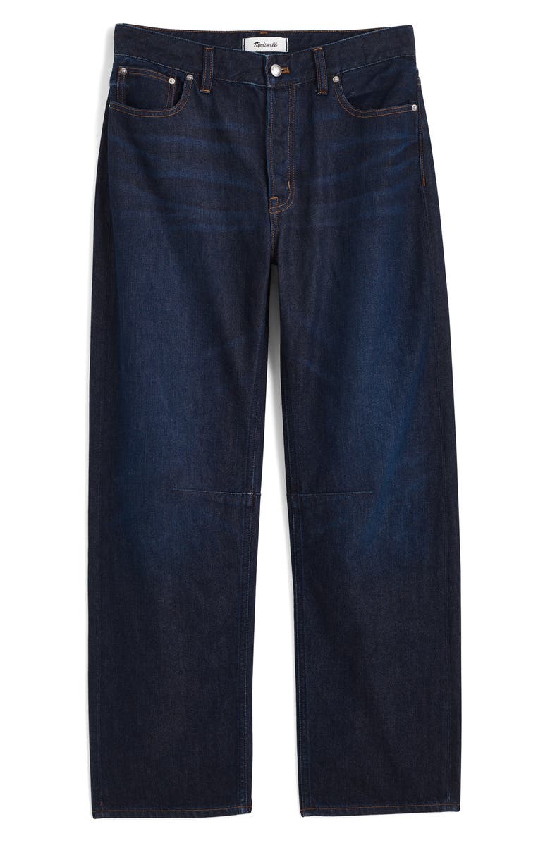 Madewell The Darted Barrel Leg Jeans, Alternate, color, Foundry Wash
