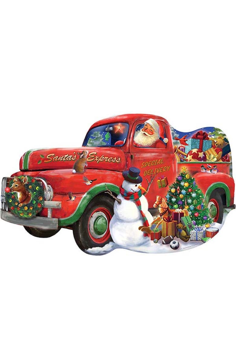 Sunsout Santa Express Special Delivery 1000 piece Jigsaw Puzzle for Adults Special Shape, Alternate, color, Multicolor