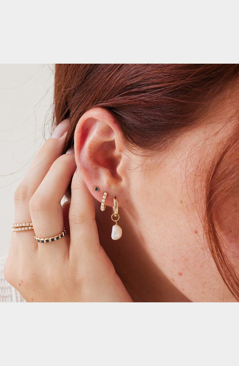 MADE BY MARY Cubic Zirconia Birthstone Stud Earrings, Alternate, color, Gold Vermeil/ September