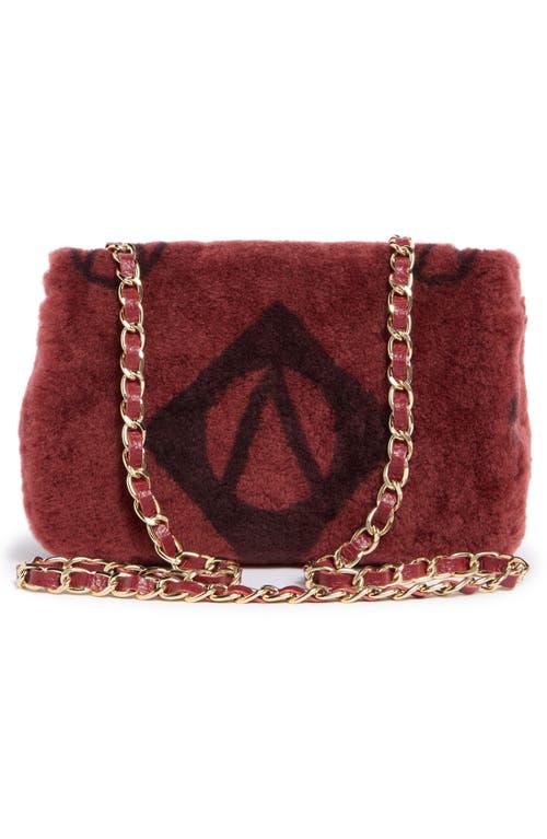 Valentino By Mario Valentino Beatriz Faux Fur Crossbody Bag In Burgundy