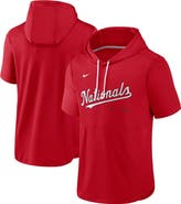 Nike Men's Nike Red Washington Nationals Springer Short Sleeve Team Pullover Hoodie