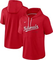 Nike Men's Nike Red Washington Nationals Springer Short Sleeve Team Pullover Hoodie