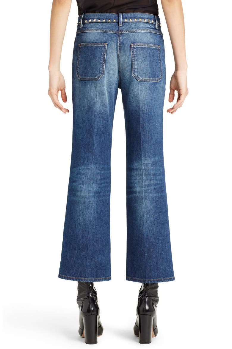 Studded Wide Leg Jeans, Alternate, color, MEDIUM BLUE