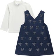 BLUEBERI boulevard Kids' Bow Jumper Dress & Top Set
