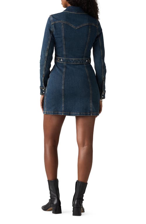 Levi's Retro Long Sleeve Denim Minidress In Blue