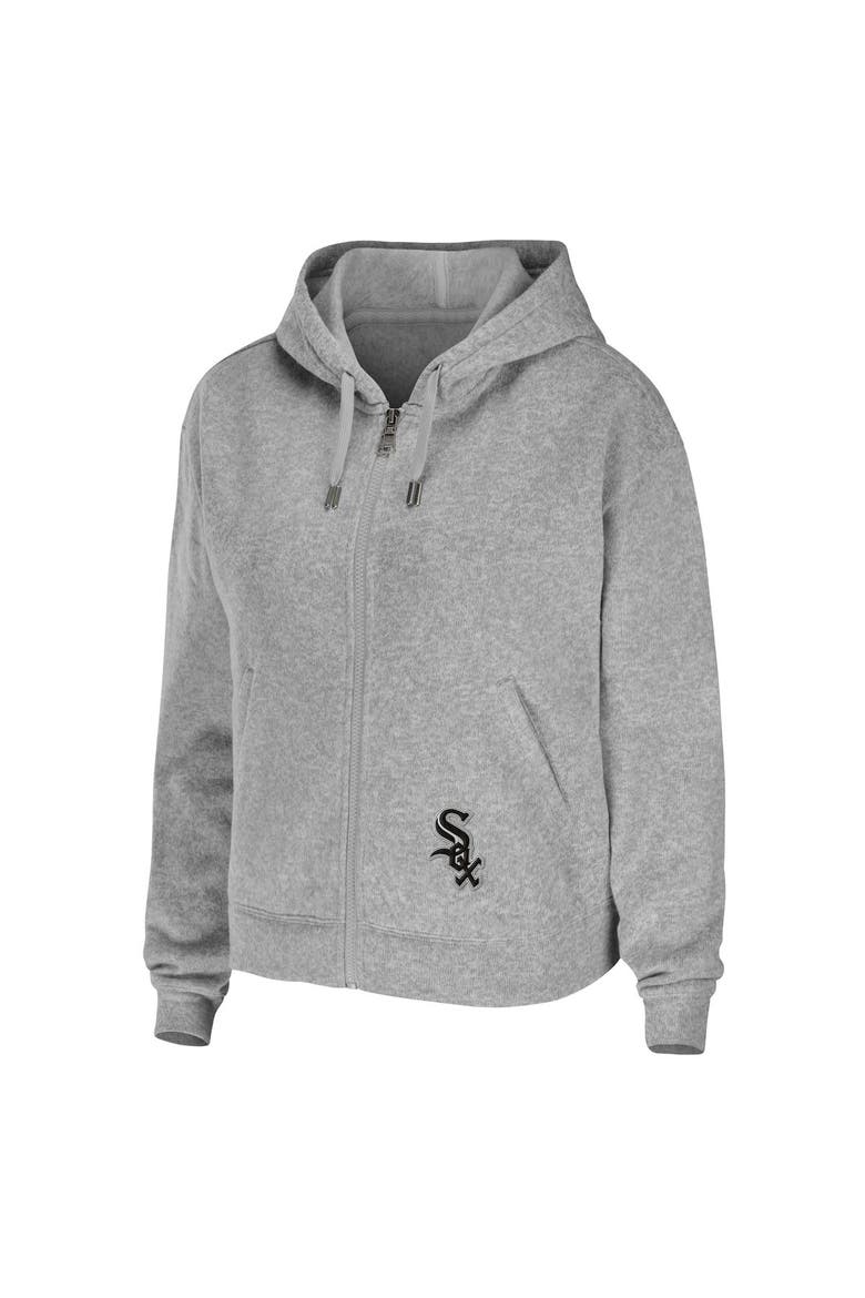 Women's WEAR by Erin Andrews Heather Gray Chicago White Sox Full-Zip Hoodie, Alternate, color, Heather Gray