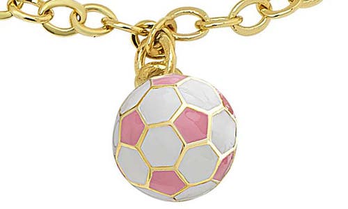 Lily Nily 3d Soccer Ball Bracelet In Pink