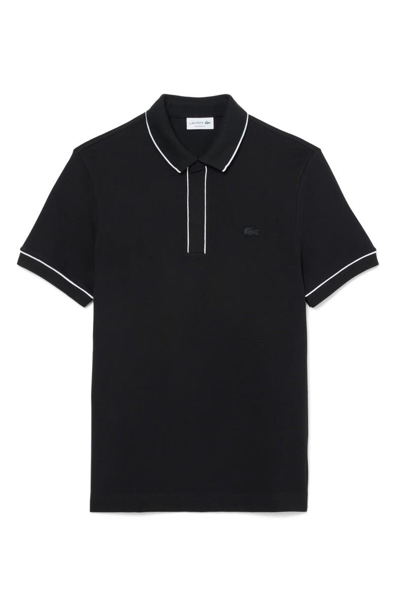 Lacoste Regular Fit Tipped Piqué Polo, Alternate, color, 031 Black